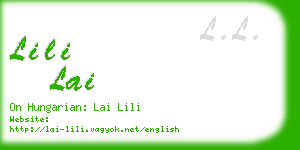lili lai business card